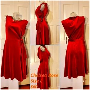 Chelsea rose size 8 velvet red dress perfect for Valentine's Day